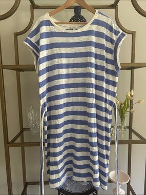 J. Crew Periwinkle and White Striped Dress